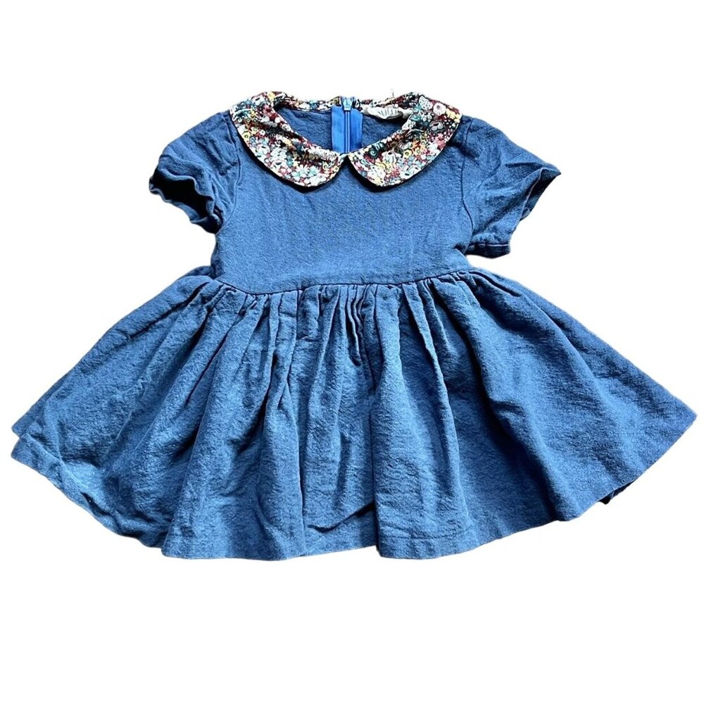 Numi Moonlight Linen Dress With Peter Pan Collar 2T